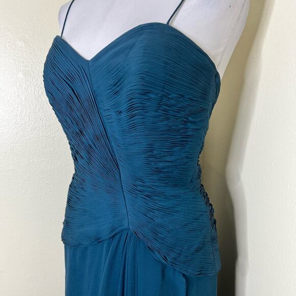 Assar New York 100% Silk Evening Dress w Sash 10 Pleated Event Special Occasion - Picture 7 of 11